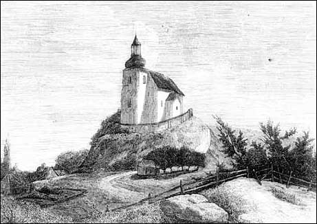 Koscil w Golonogu. Drzeworyt sztorcowy pochodzacy z Tygodnika Ilustrowanego z 1862 roku.