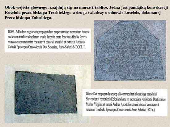 Tablice na murze kosciola